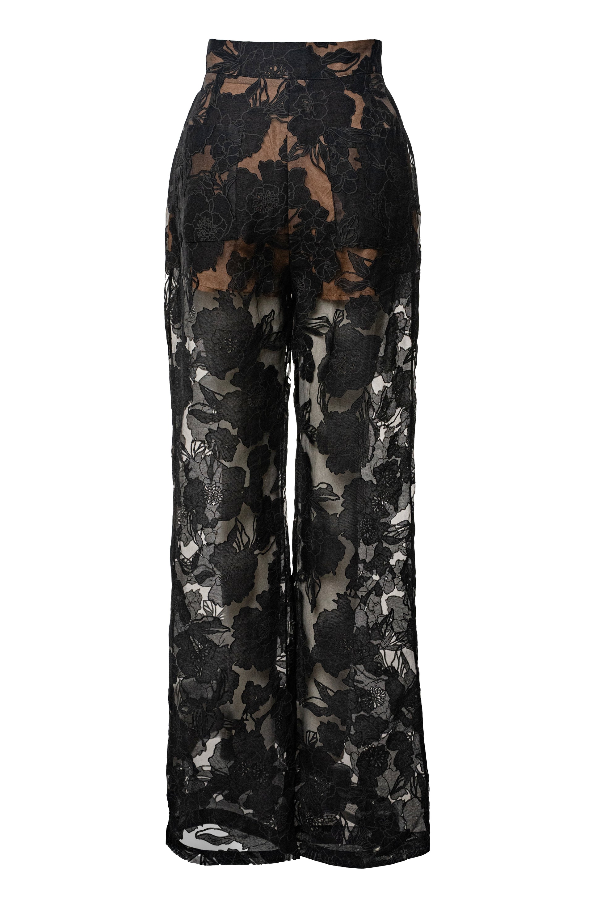 PRE-ORDER Black Organza Floral Pant JLUXLABEL