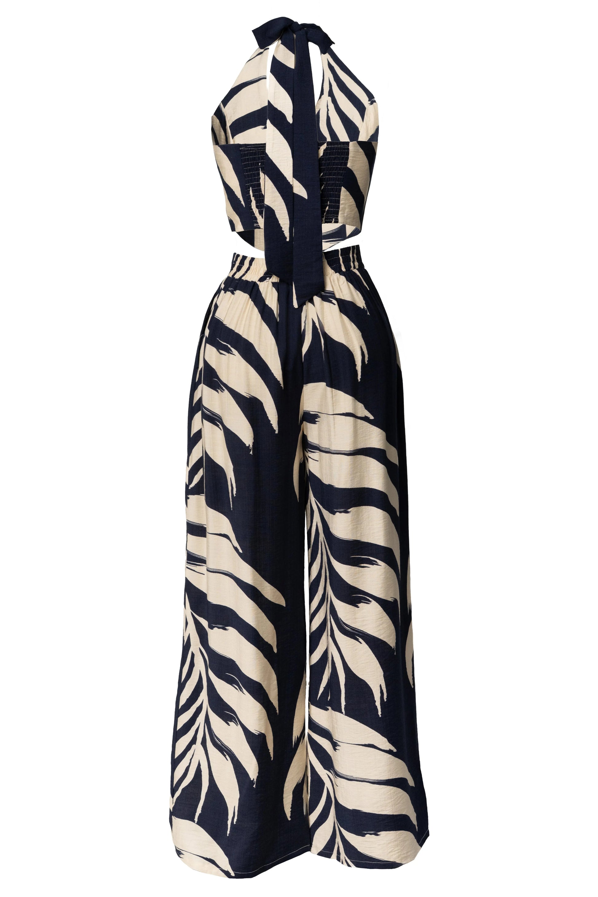 Navy Palm Print Tropical Daze Pant Set JLUXLABEL