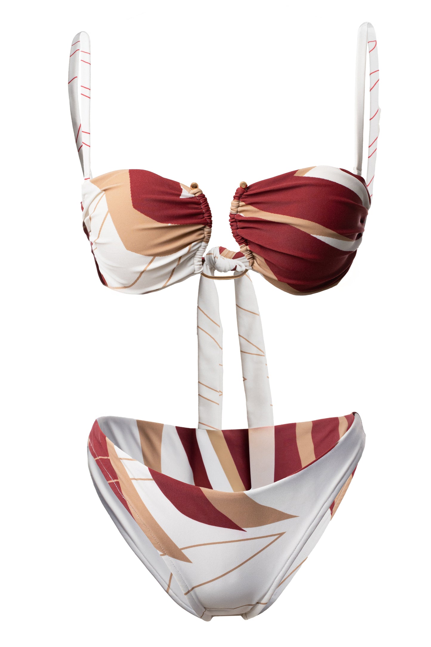 Ivory Palm Print Tropical Tide Bikini Set