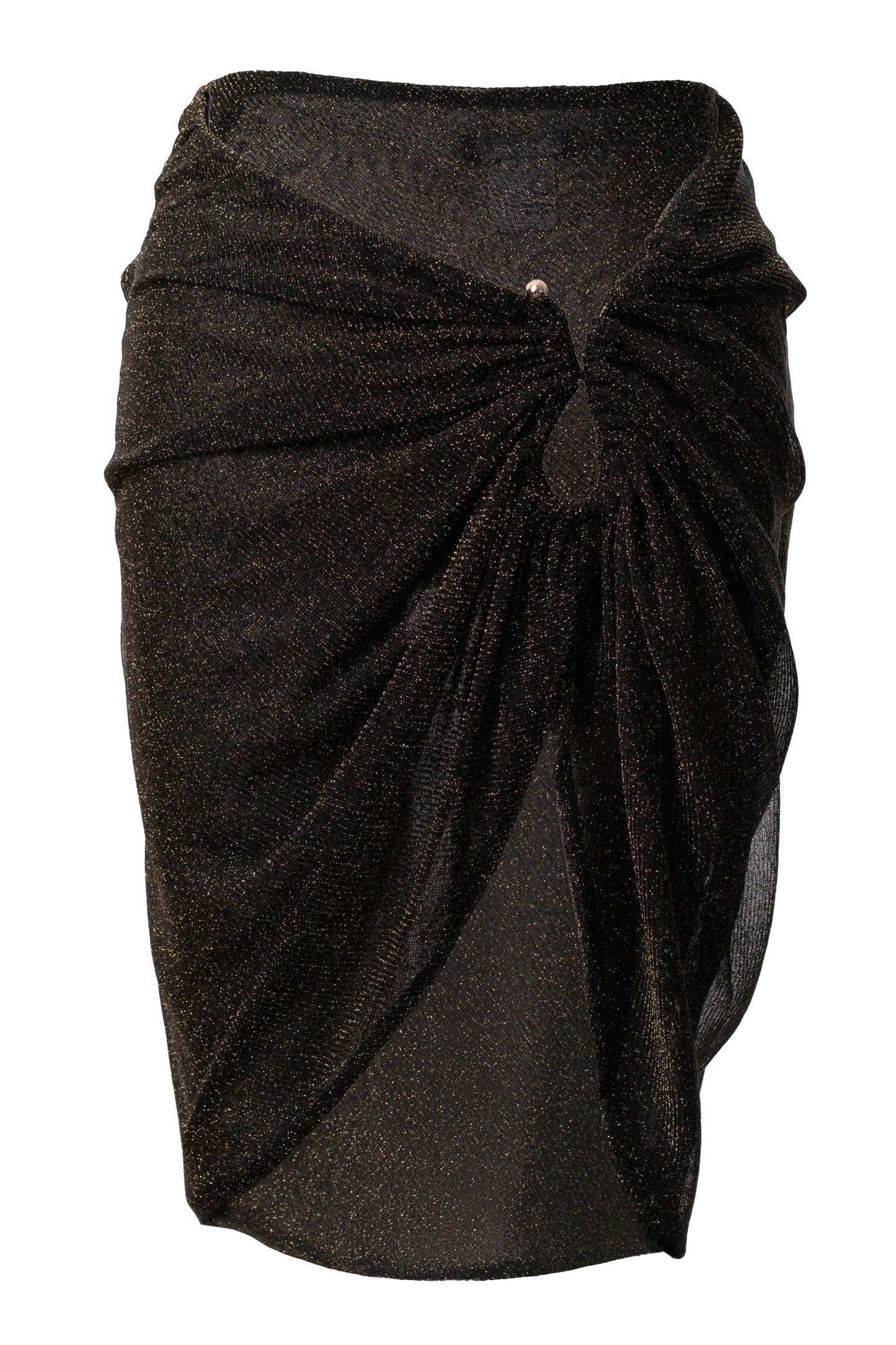 Black Dreamscape Lurex Knit Mini Skirt