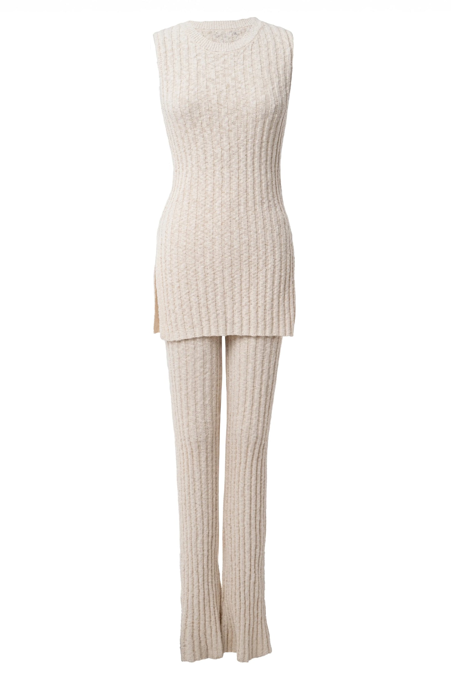 Ivory Lanah Knit Flare Pants JLUXLABEL