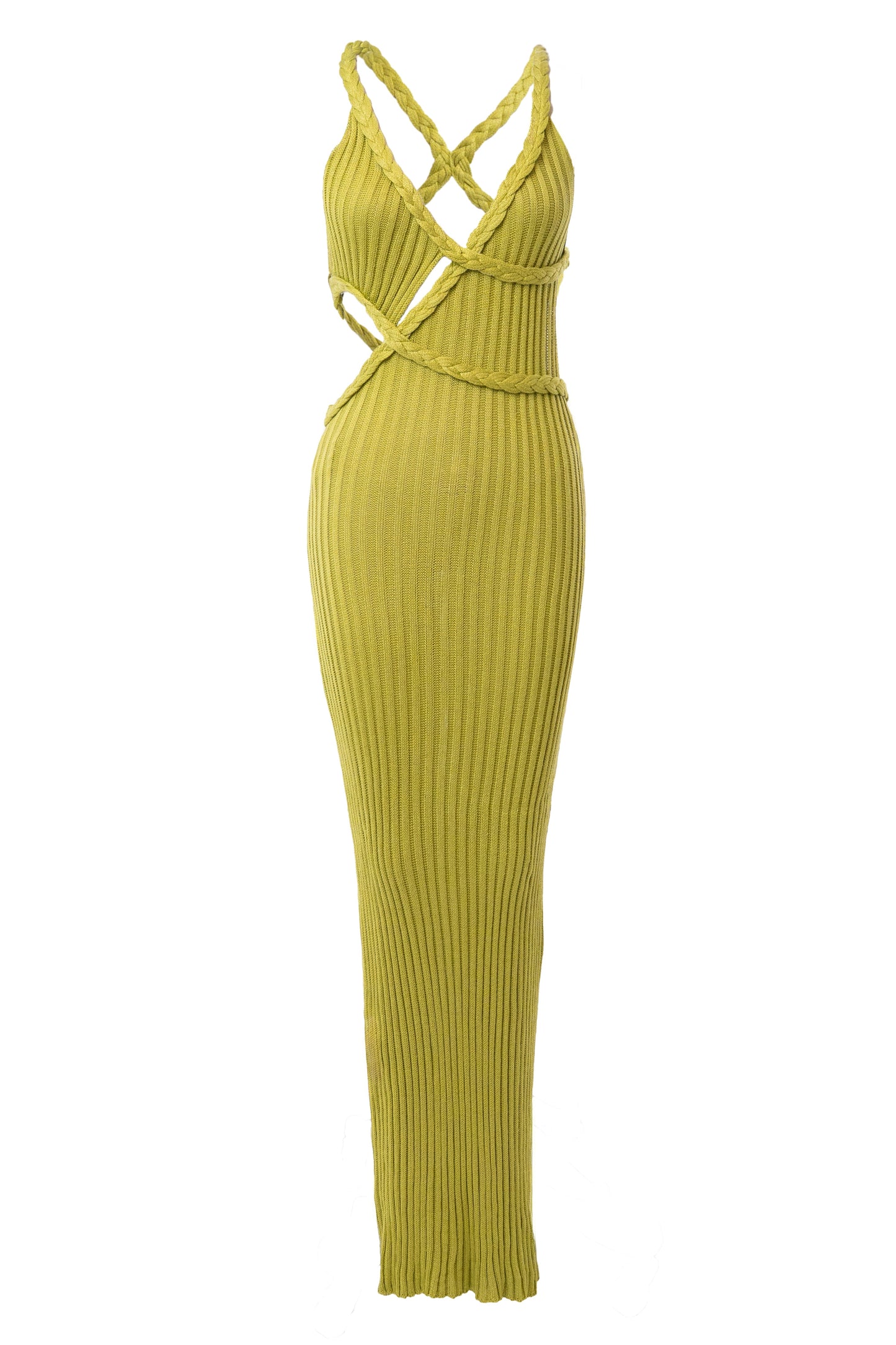 Lime Drift And Dream Braided Maxi Dress JLUXLABEL