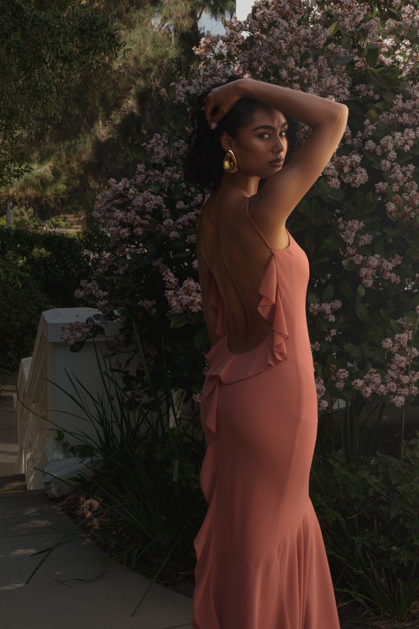 Peach  Midnight Romance Maxi Dress JLUXLABEL