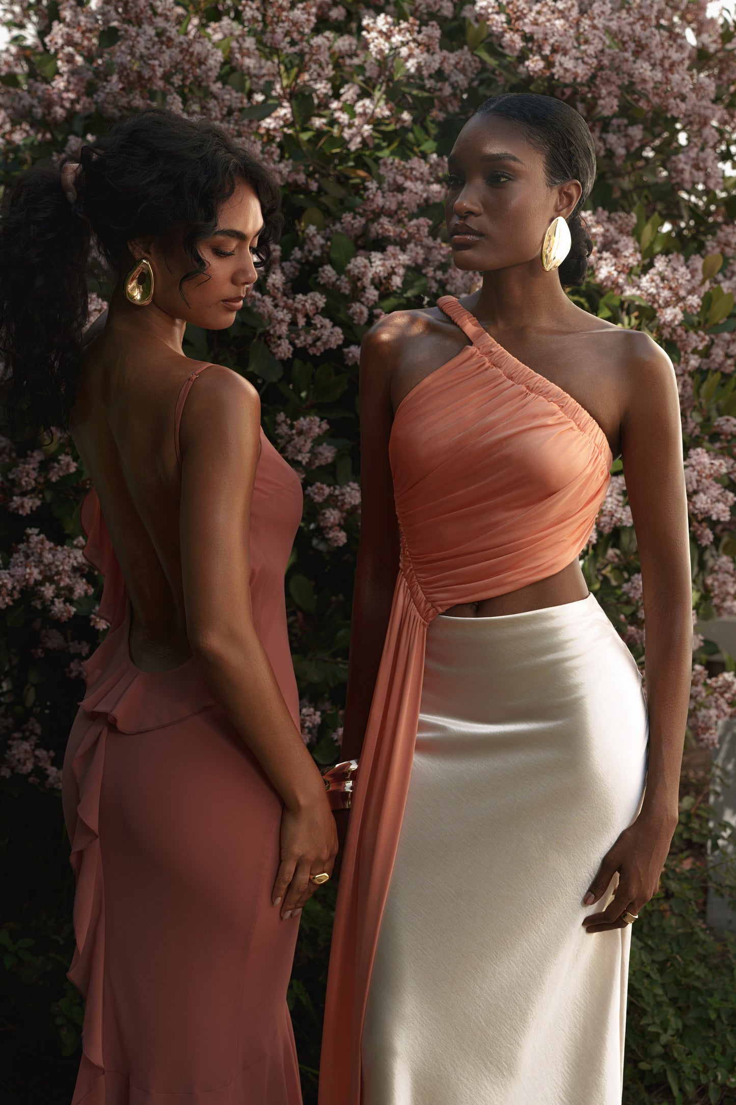 Peach Spotlight Draped Top JLUXLABEL