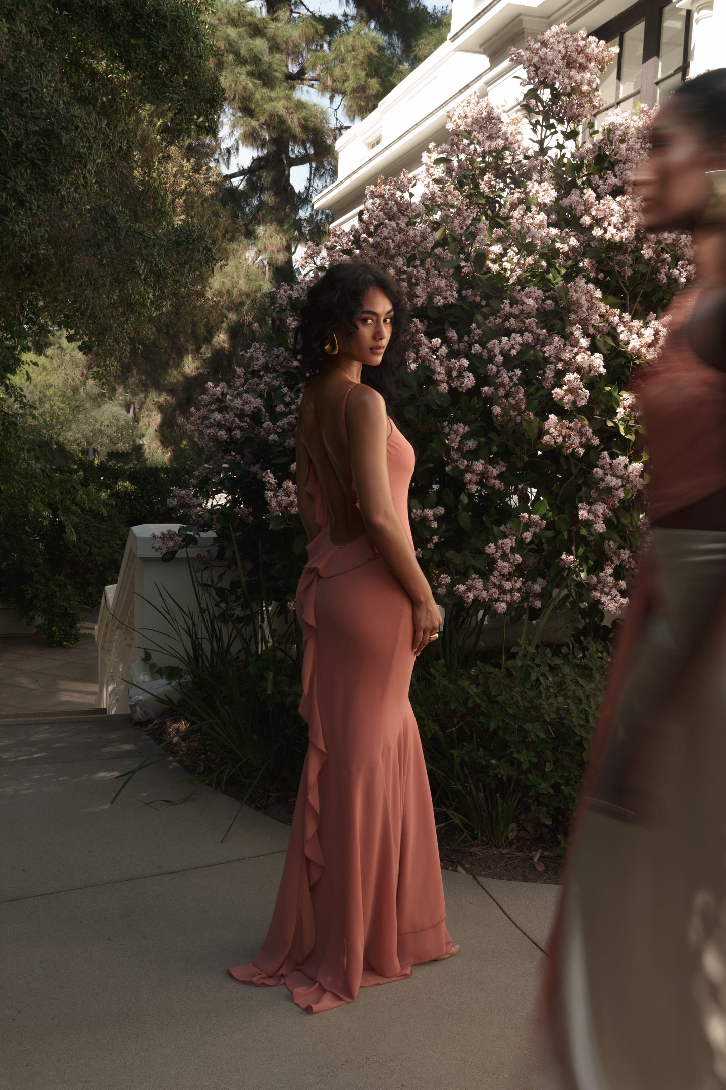 Peach  Midnight Romance Maxi Dress JLUXLABEL