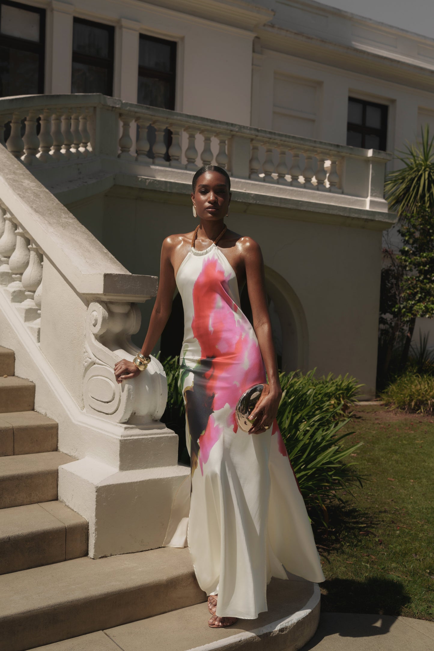 Ivory Print Audrey Maxi Dress JLUXLABEL