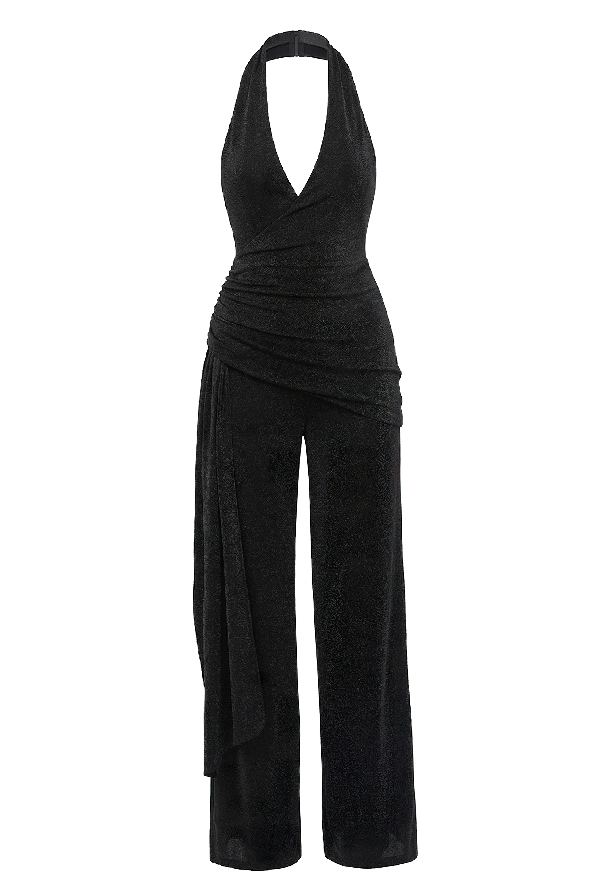 Black Rustic Charm Halter Jumpsuit JLUXLABEL