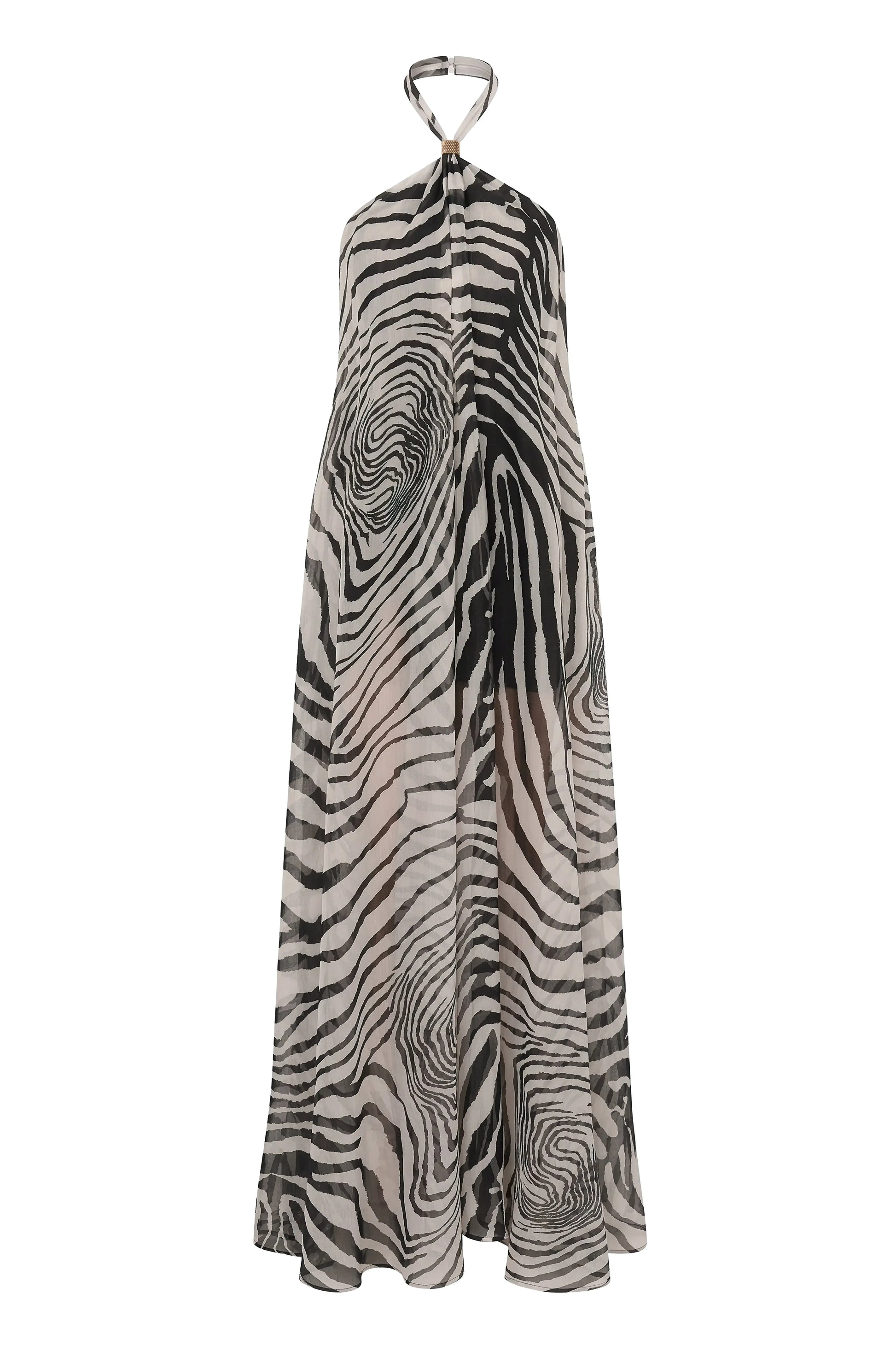 PRE-ORDER Zebra Print Jolene Halter Dress JLUXLABEL