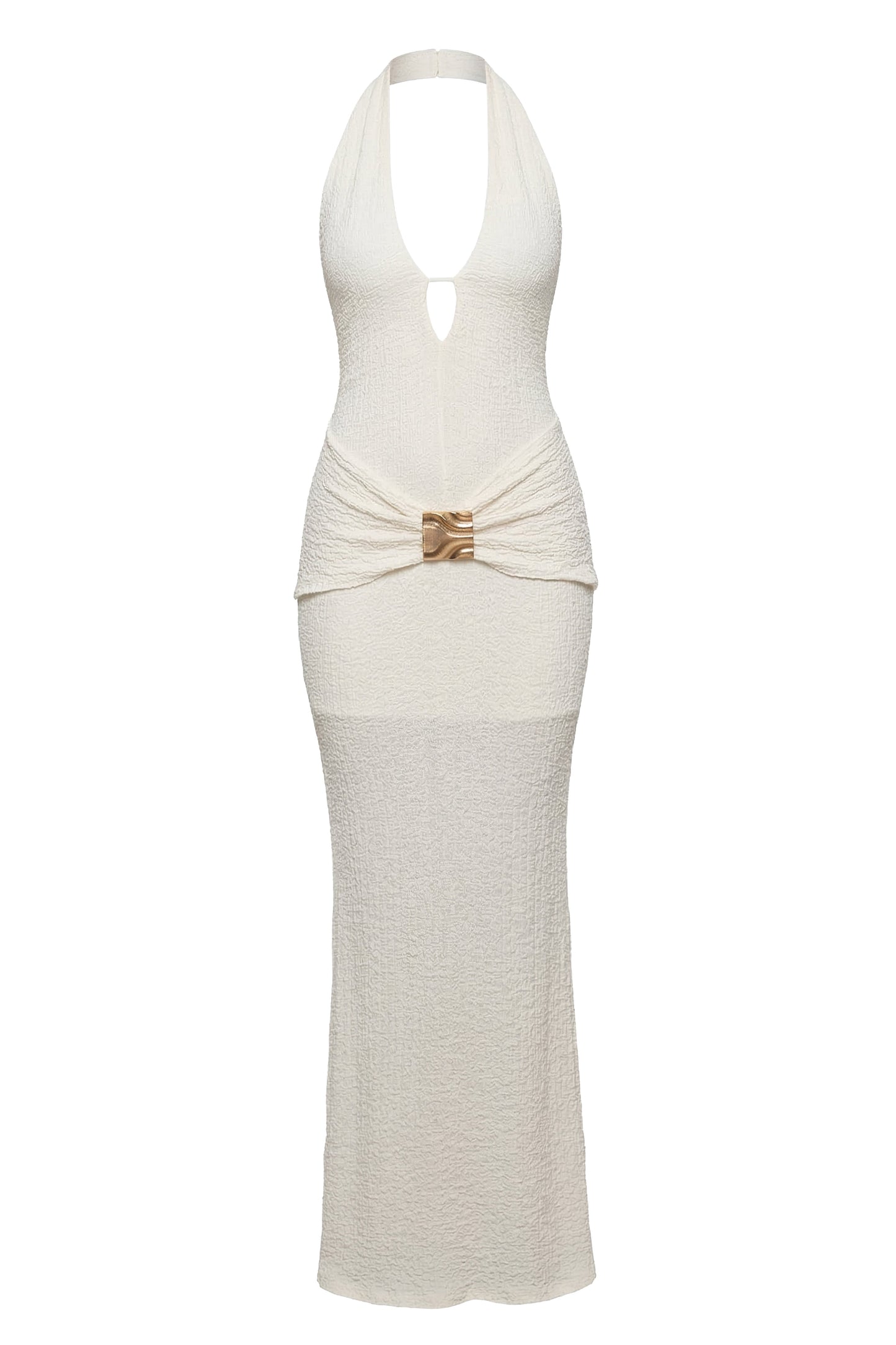 Ivory Sunset Dream Halter Maxi Dress JLUXLABEL