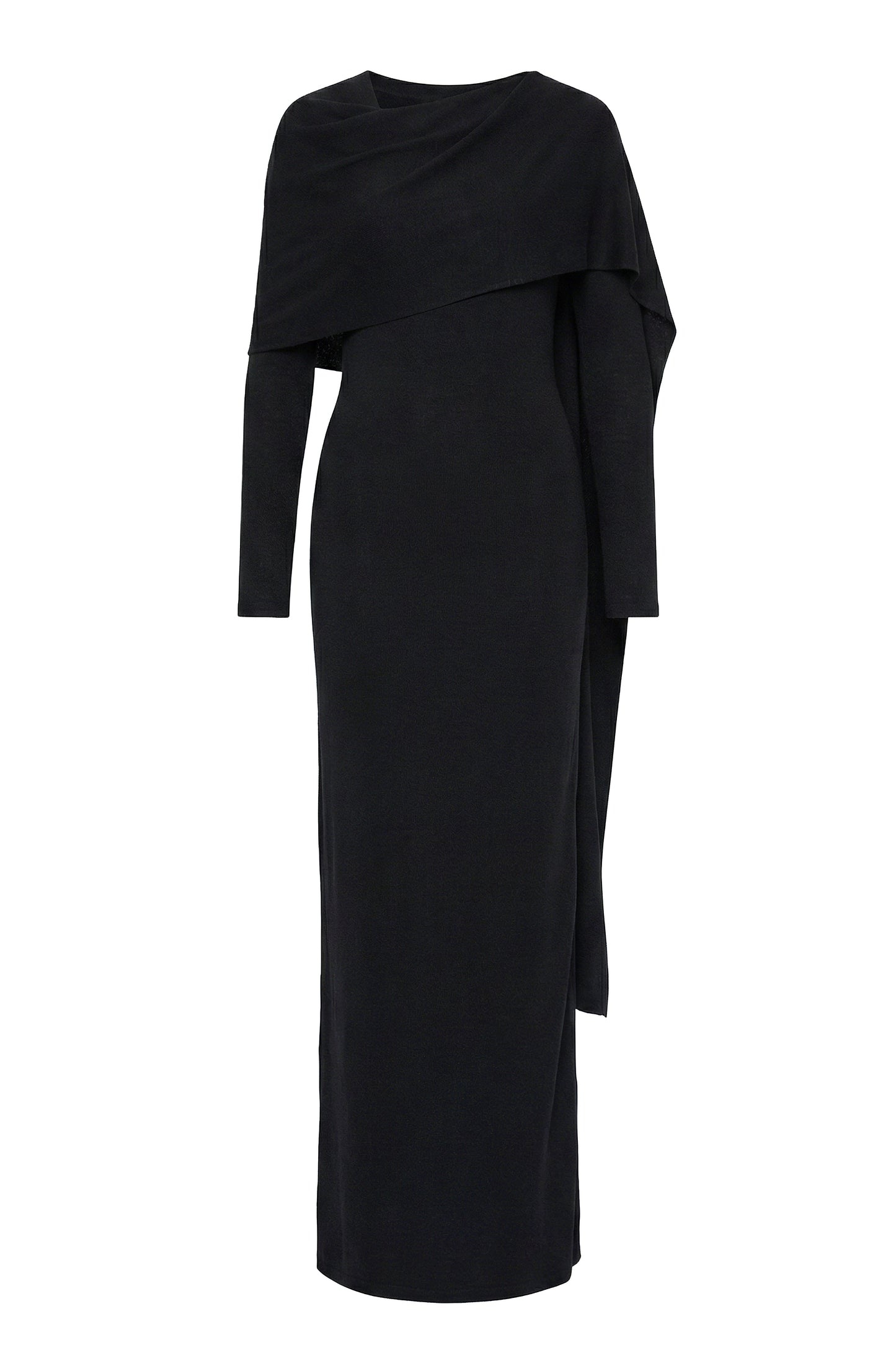 Black Glitz Asymmetric Maxi Dress