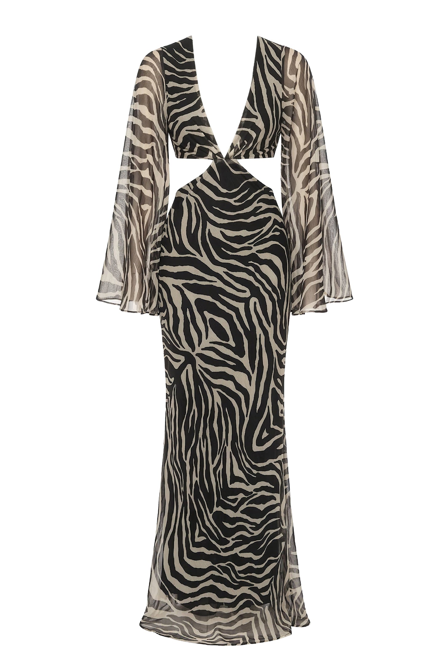 Black Zebra Instincts Print Maxi Dress JLUXLABEL