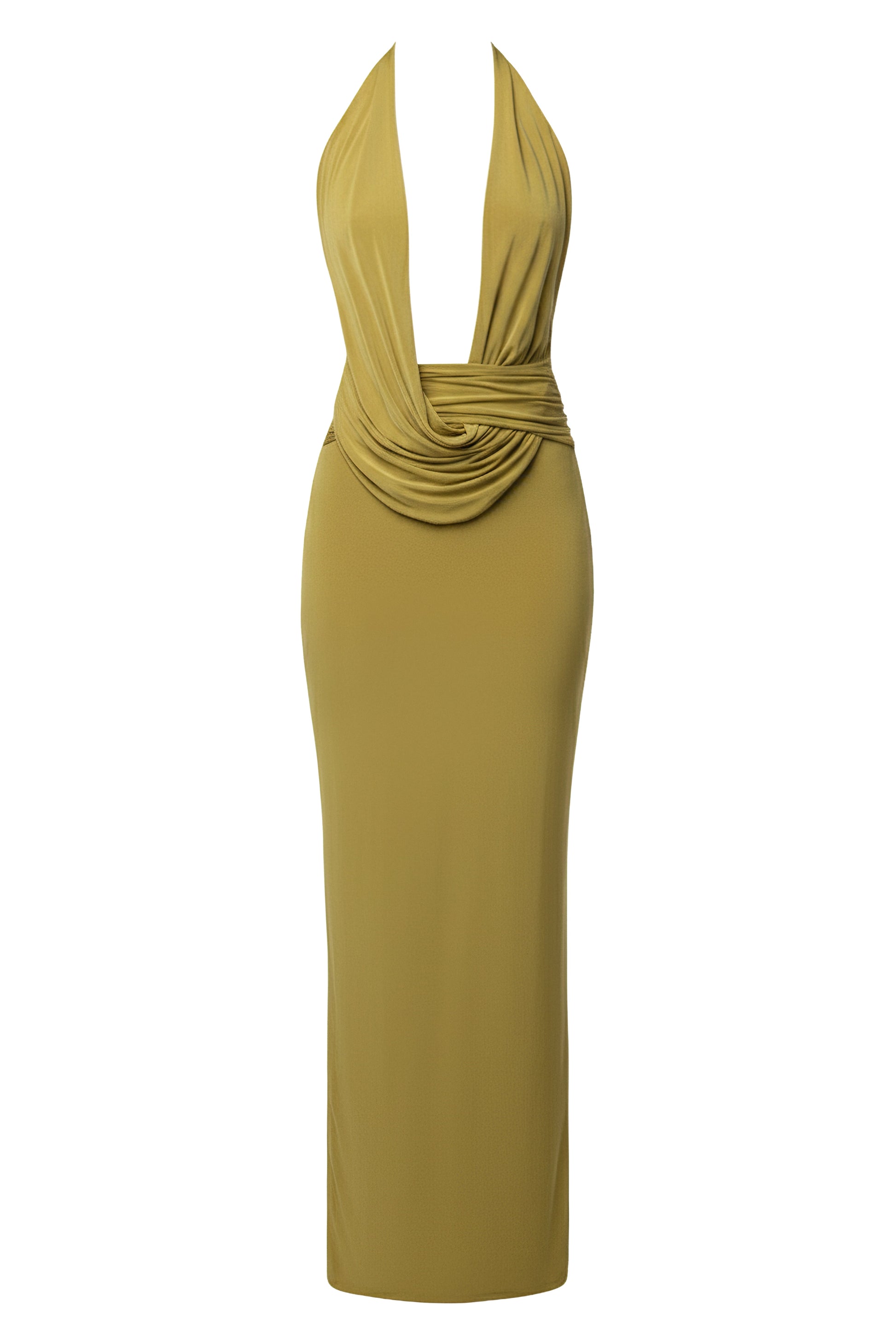 Moss Dawn Draped Maxi Dress JLUXLABEL