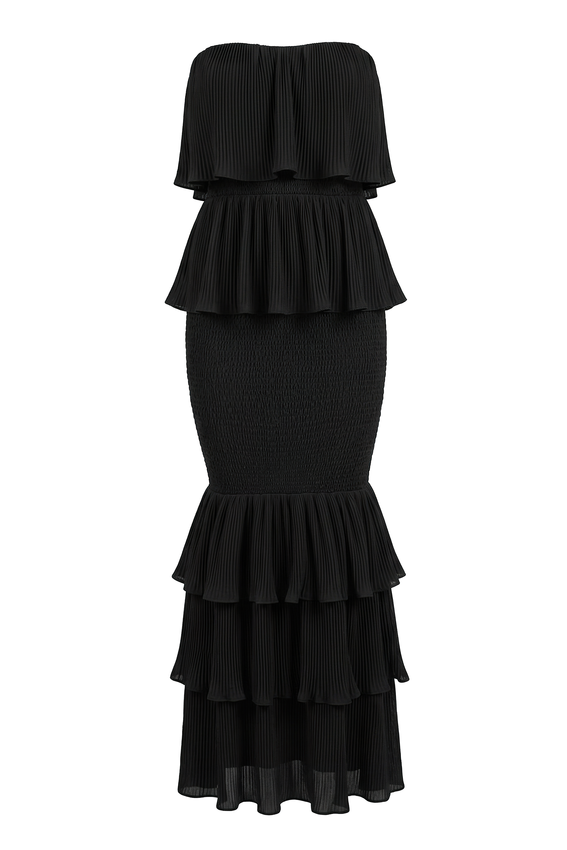 Black Casa Blanca Ruffle Dress JLUXLABEL