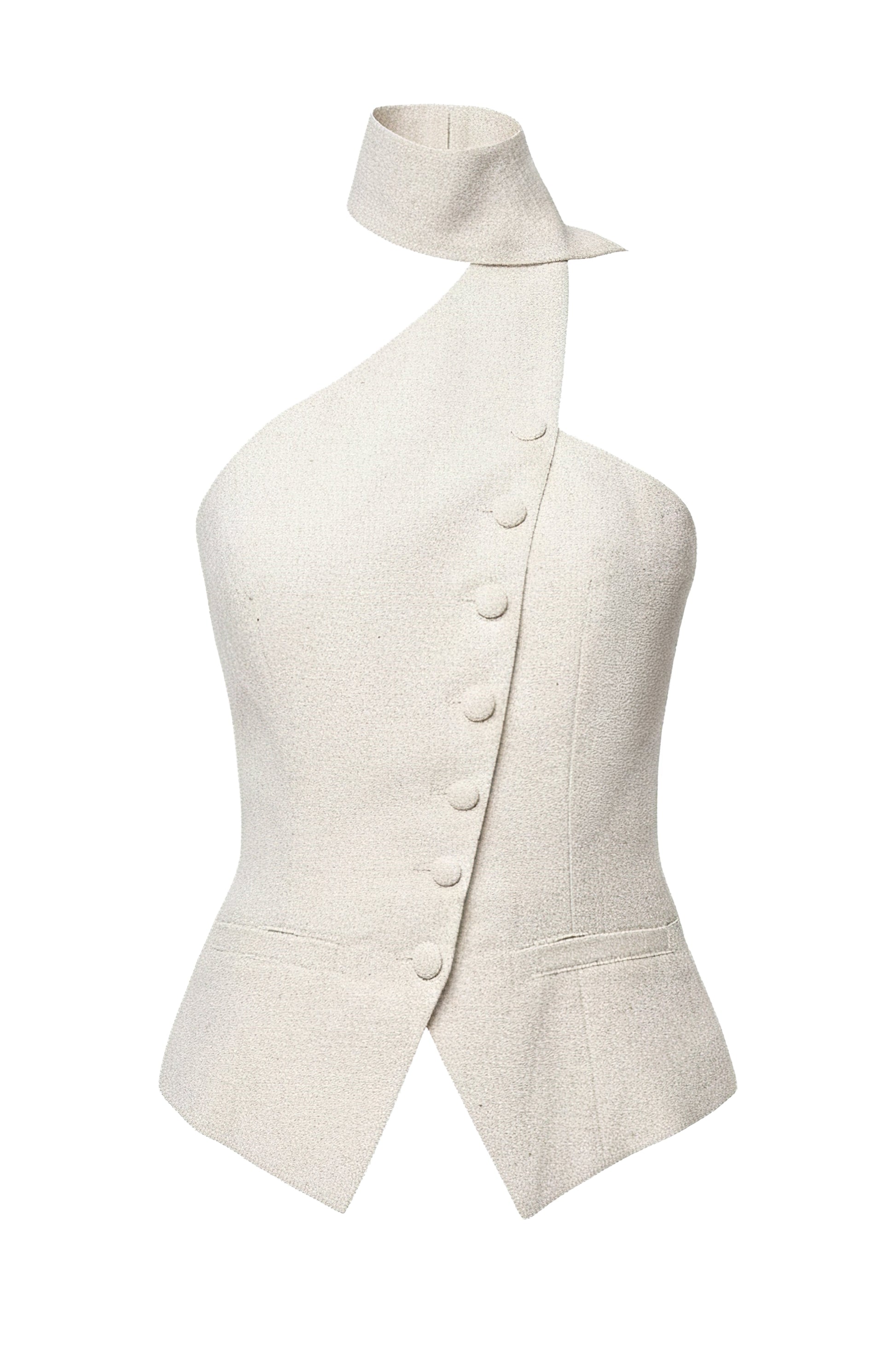 PRE-ORDER Oatmeal Asymmetric Scarf Top JLUXLABEL