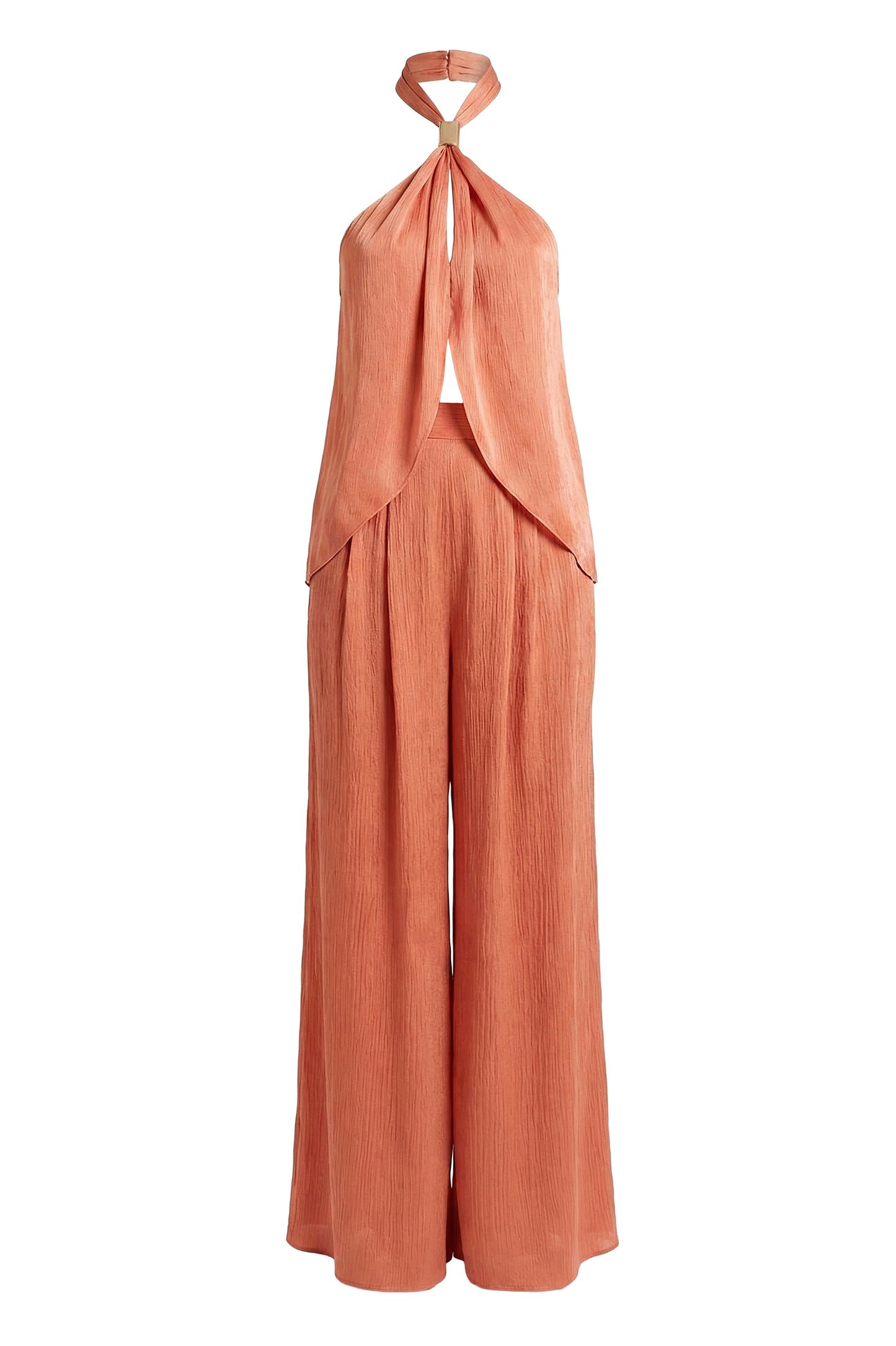Salmon Cascade Satin Pant Set JLUXLABEL