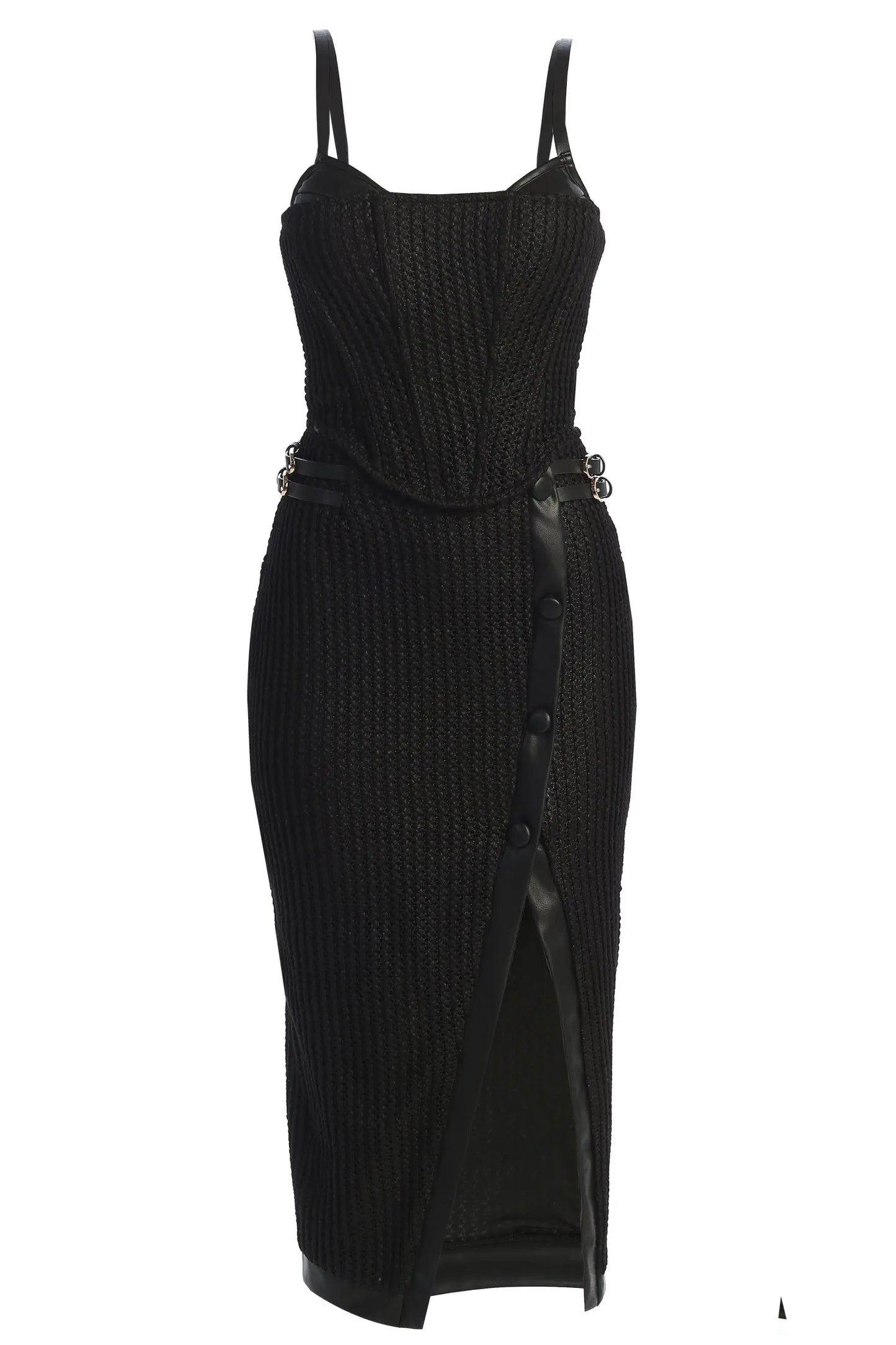 Black Textured Harley Corset Top JLUXLABEL