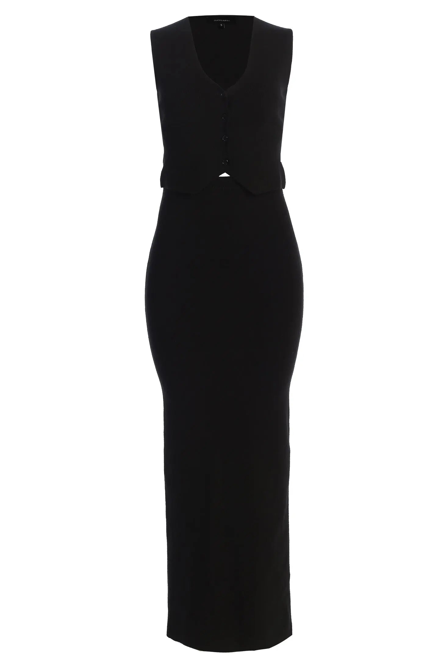 Black Cassidy Two Piece Skirt Set JLUXLABEL