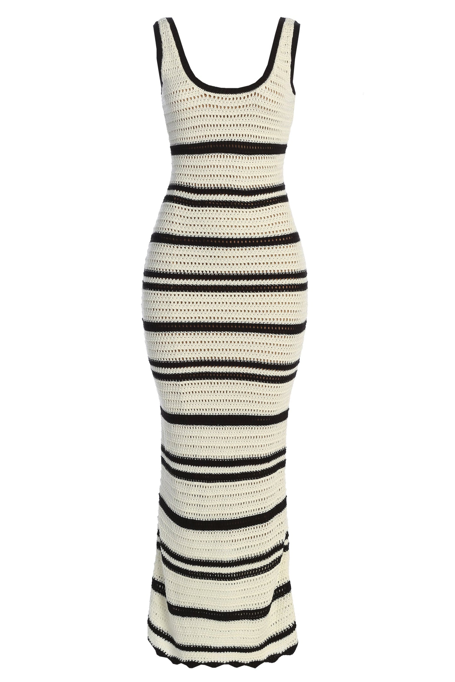 Ivory/Black Destiny Knit Maxi Dress