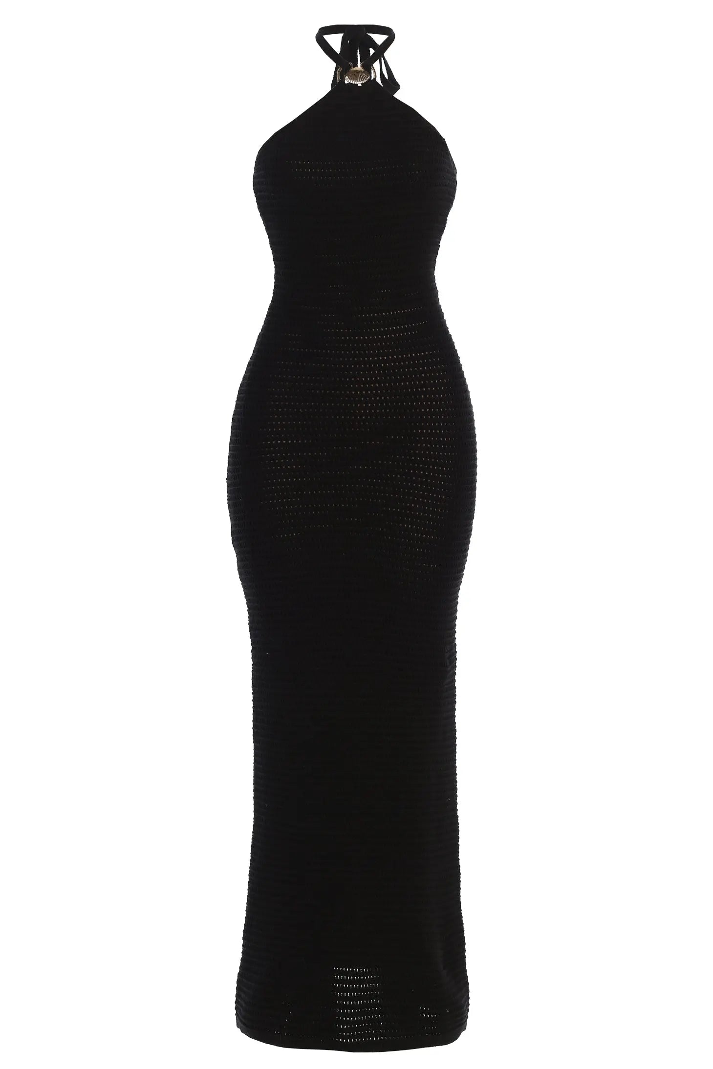 Black Overseas Halter Maxi Dress JLUXLABEL