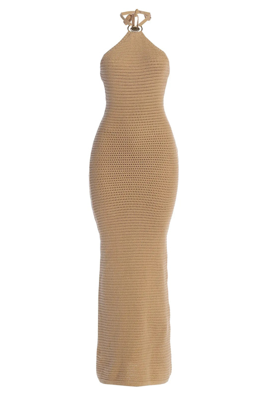 Sand Overseas Halter Maxi Dress JLUXLABEL
