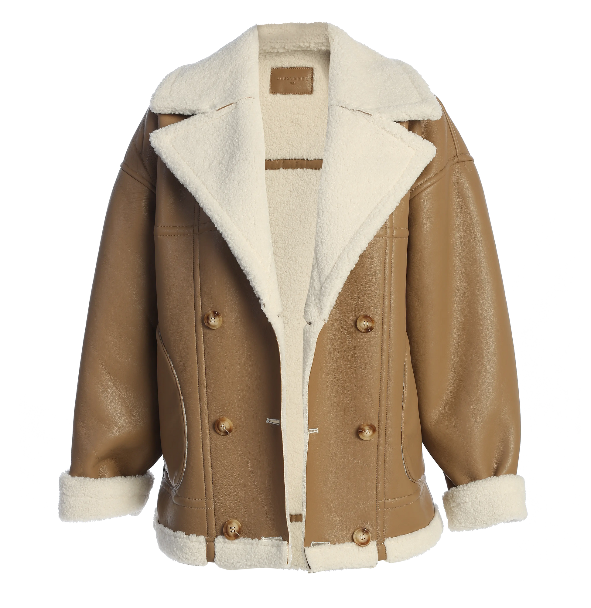 Tan Never Settle Reversible Teddy Jacket JLUXLABEL