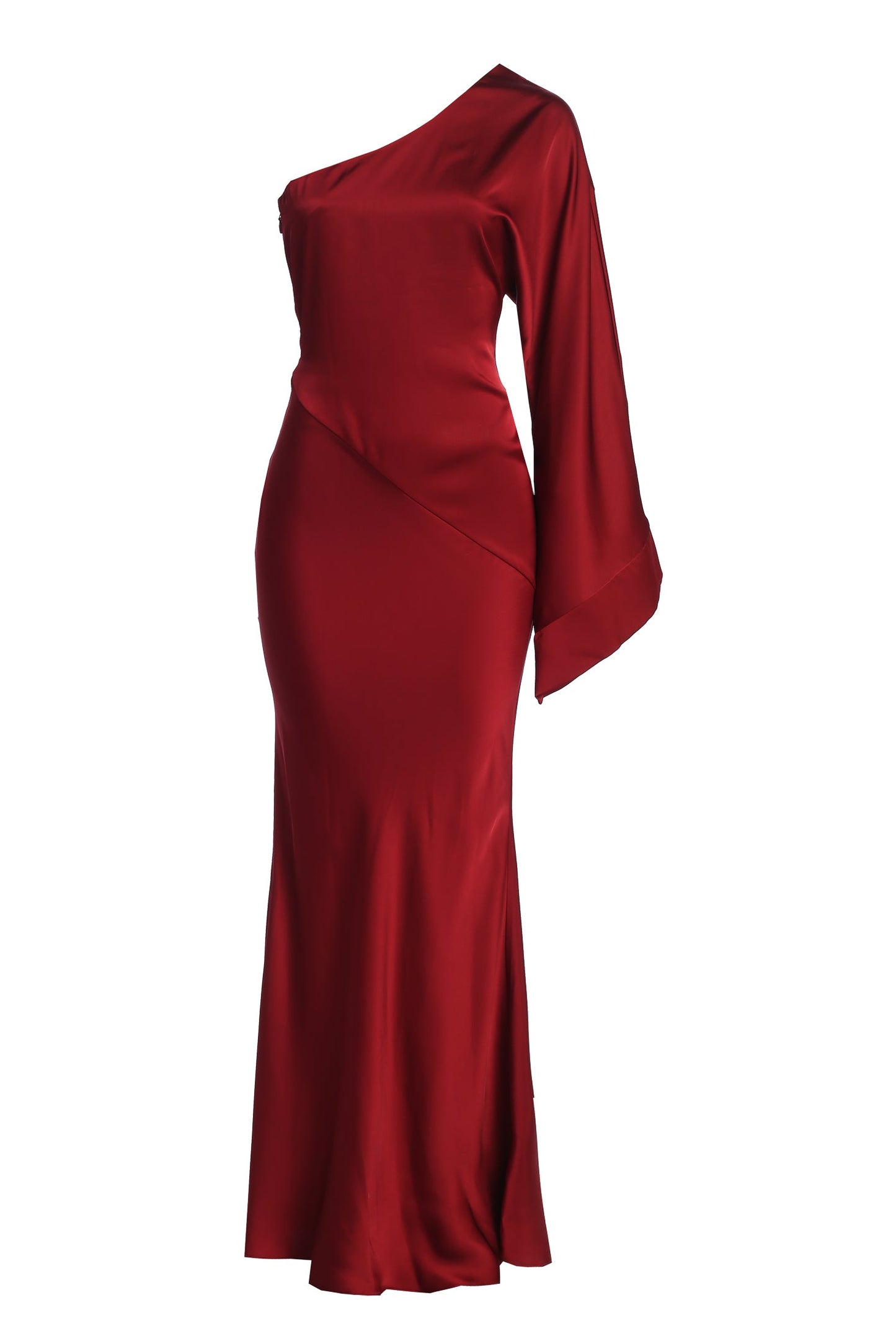 Red Femme Drape Maxi Dress
