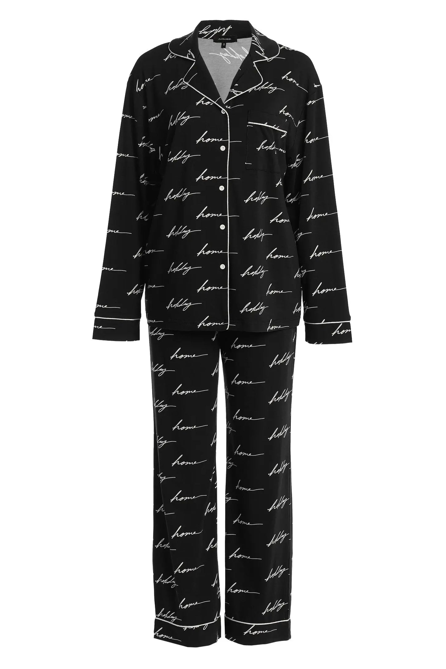 Black Home For The Holidays Adult Pajama Set JLUXLABEL