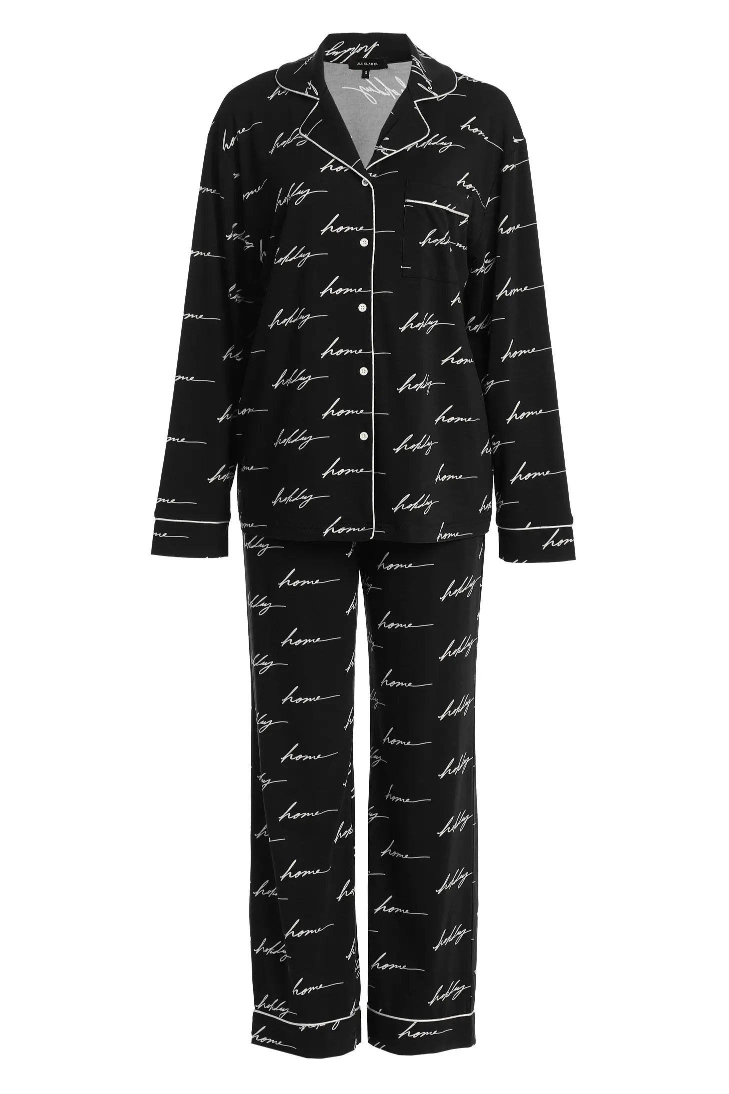 Black Home For The Holidays Adult Pajama Set JLUXLABEL
