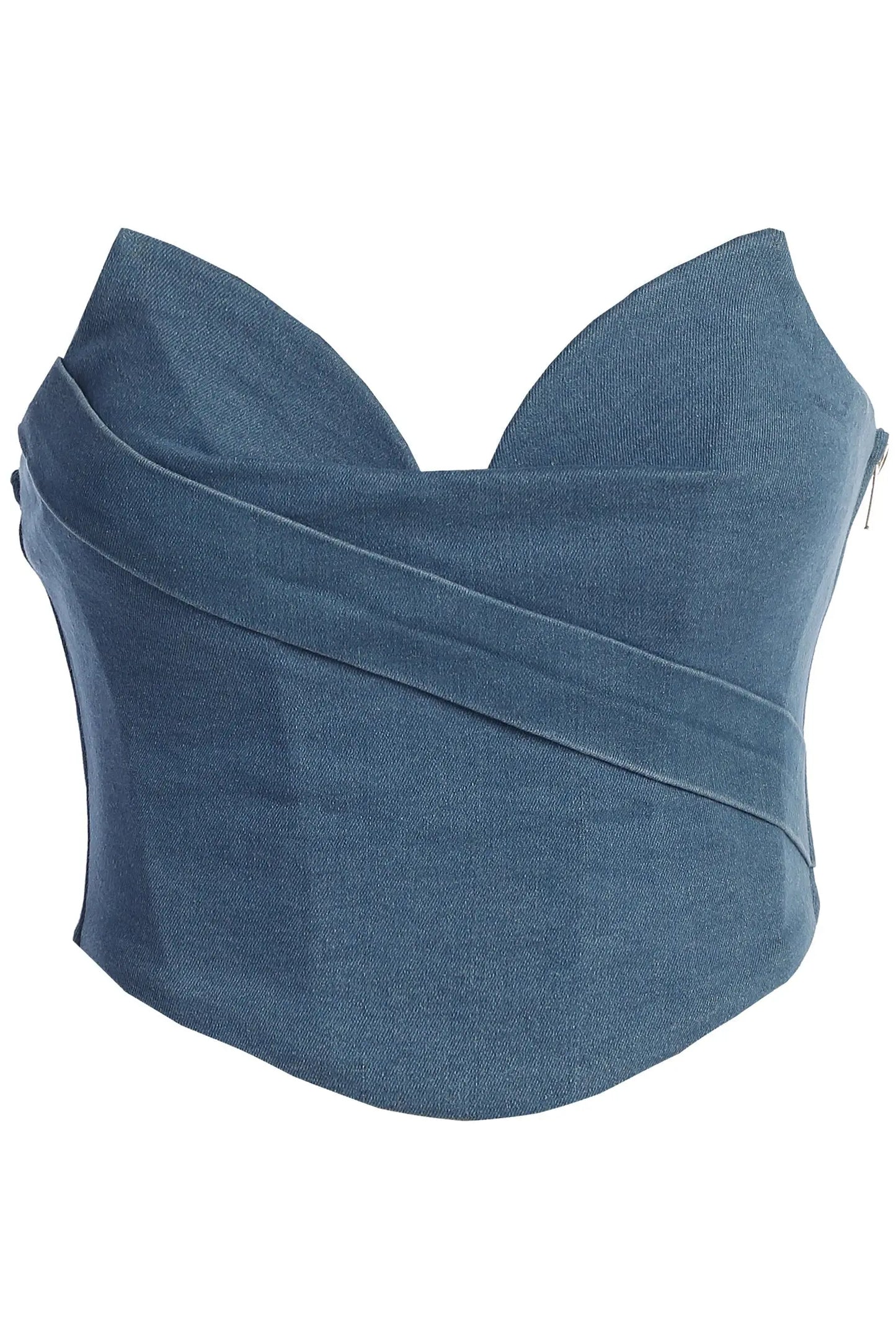 Medium Wash Teyana Denim Bustier JLUXLABEL