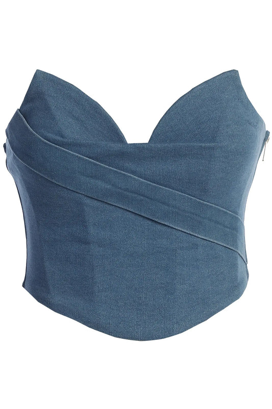 Medium Wash Teyana Denim Bustier JLUXLABEL