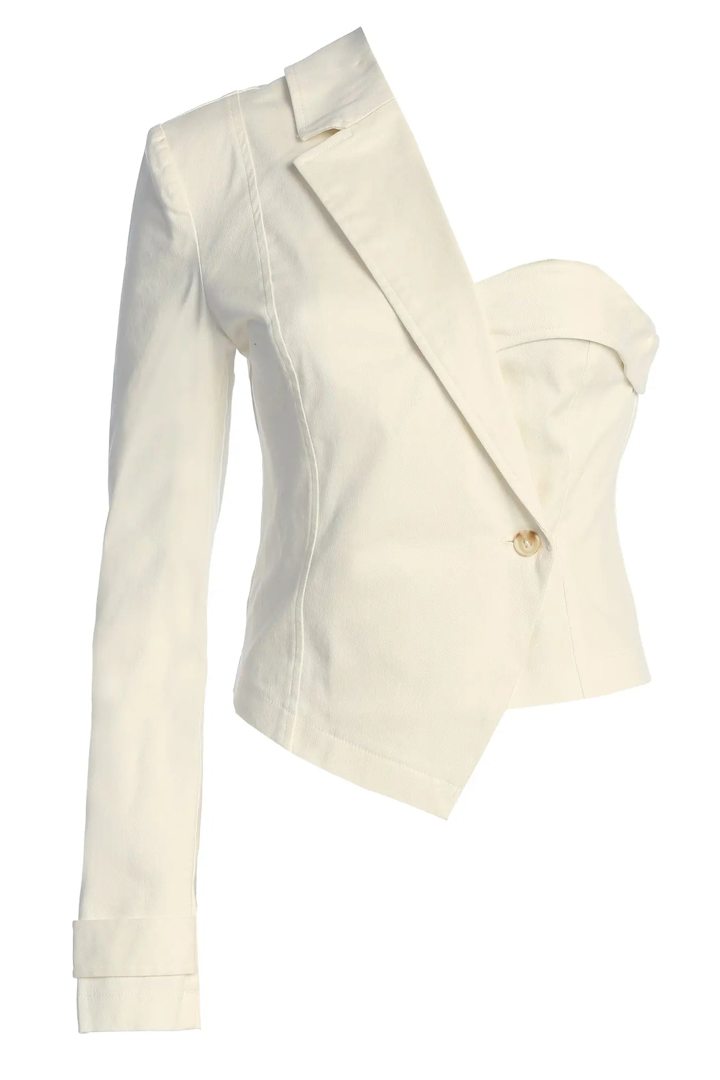 Ivory Amal One Shoulder Top JLUXLABEL