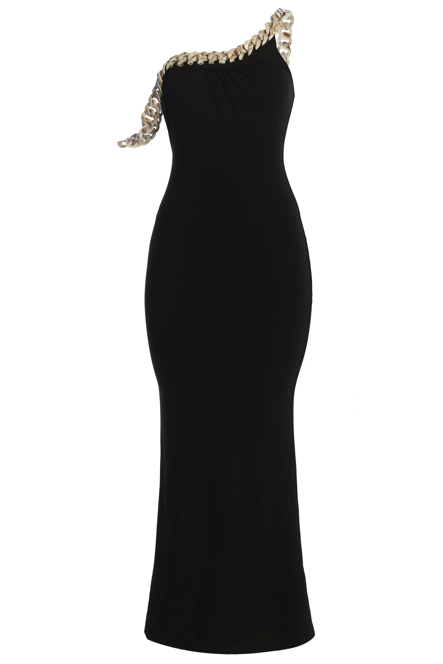 Black Monette Asymmetric Dress JLUXLABEL