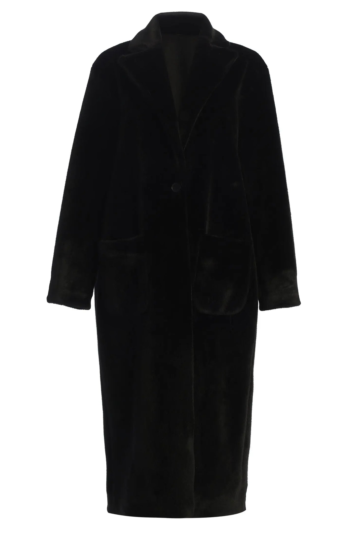 Black Thelma Reversible Suede Coat JLUXLABEL