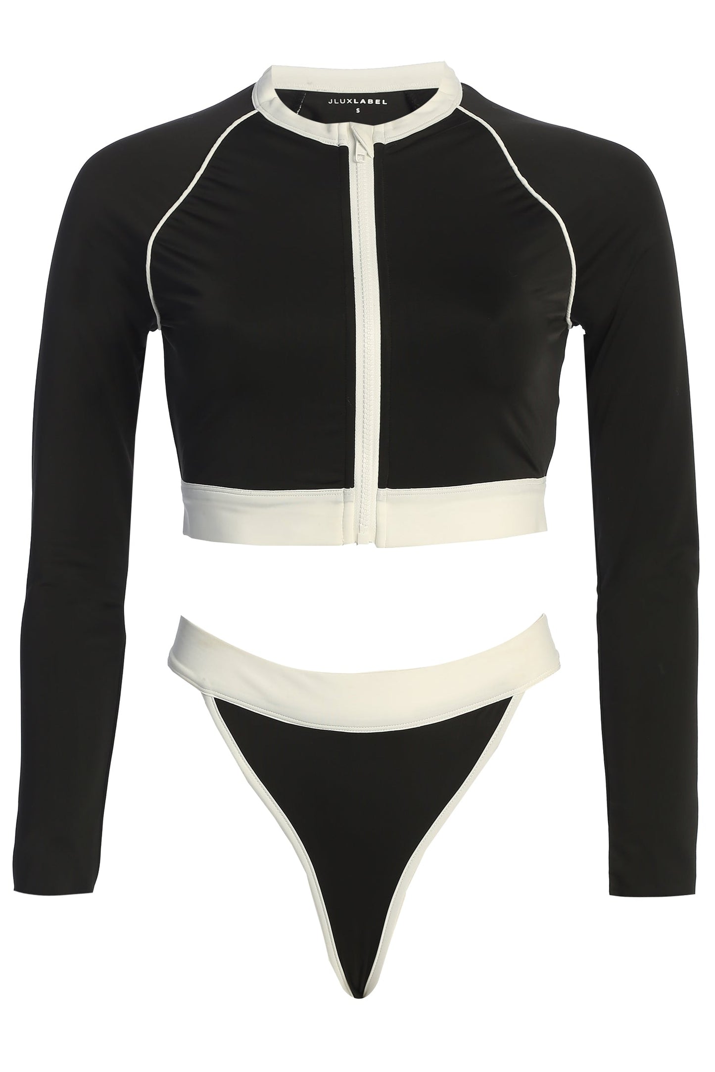 Black/White Contrast Bikini Set