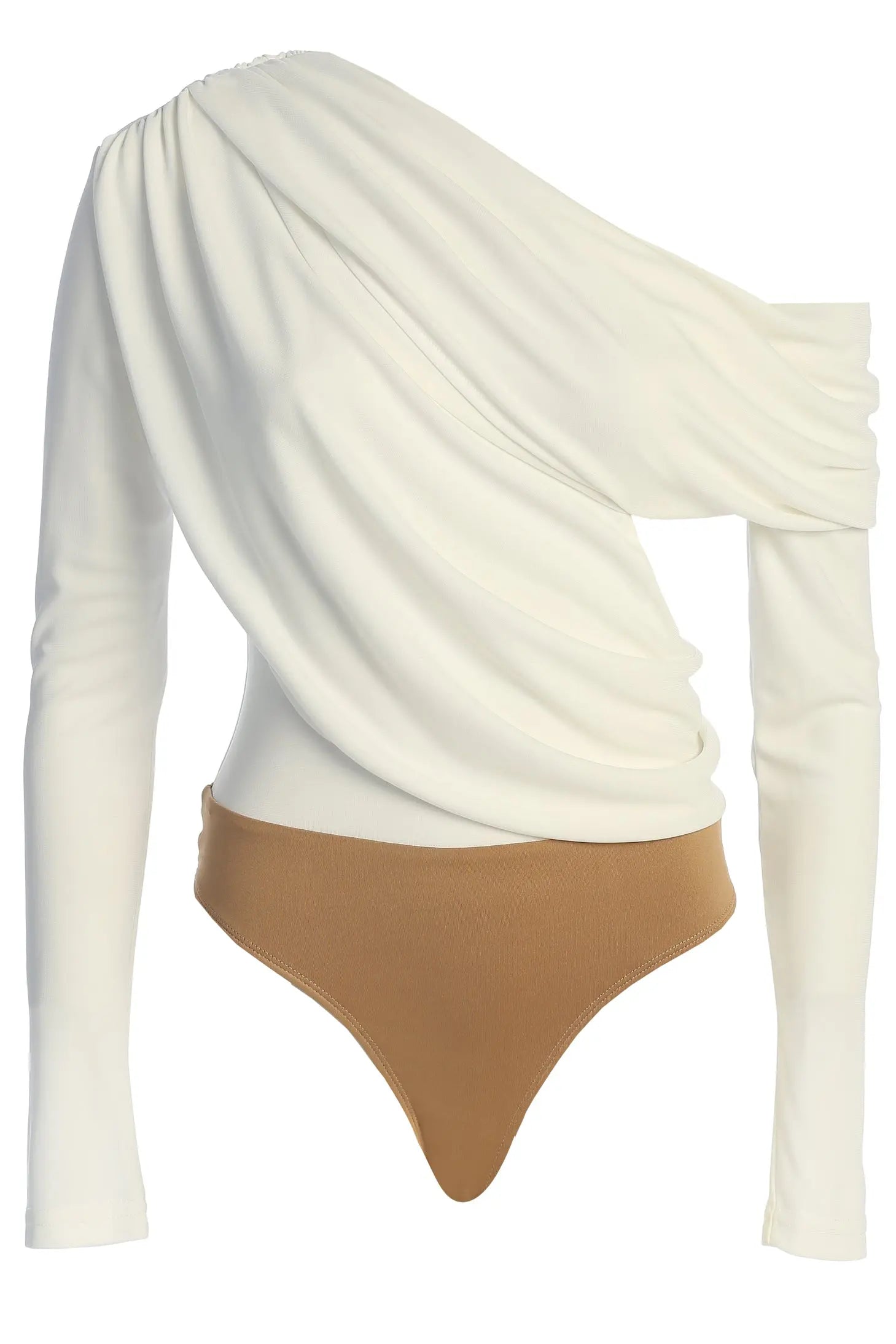 White Ultra High Neck Bodysuit JLUXLABEL