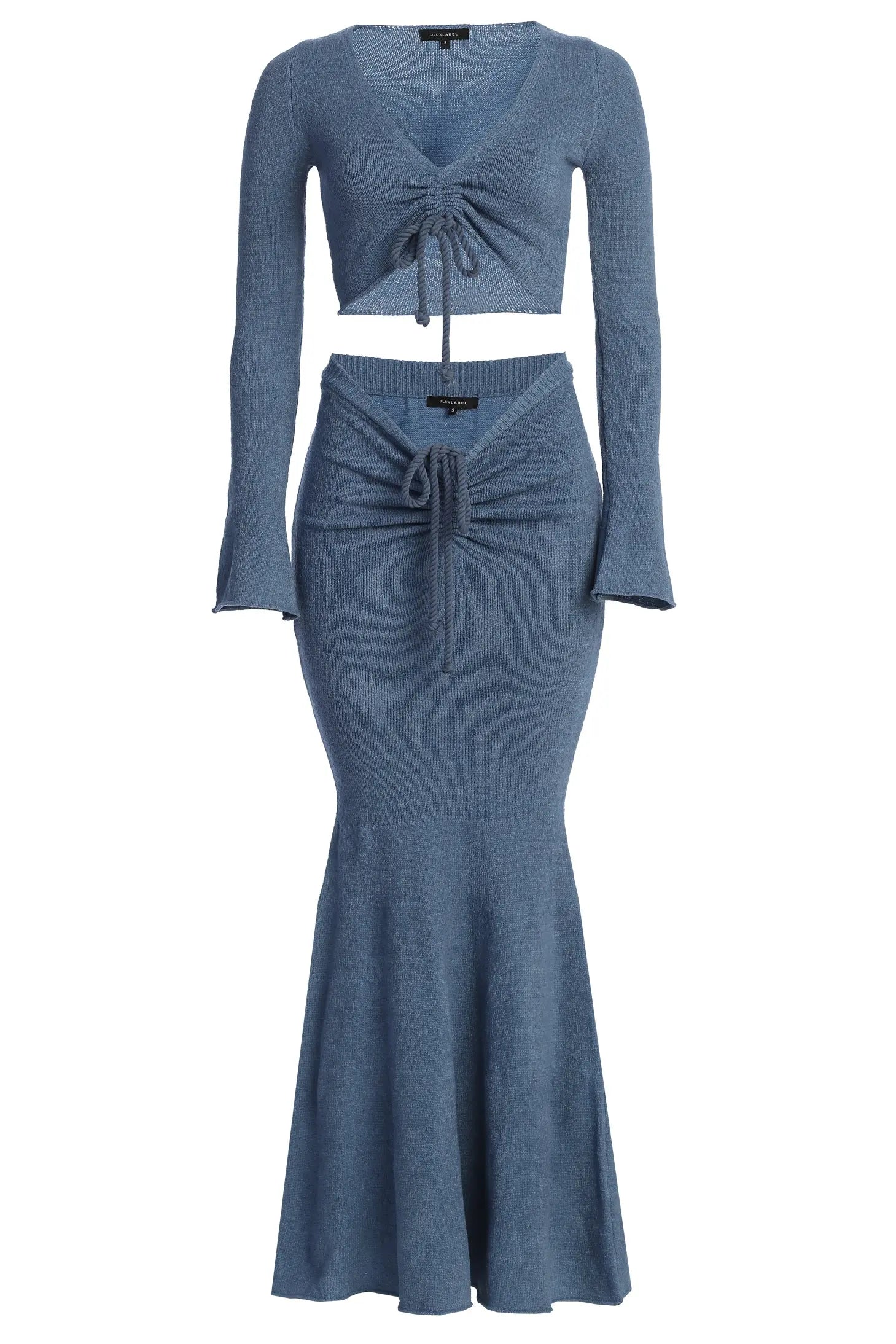 Blue Dusk Resort Two-Piece Skirt Set JLUXLABEL