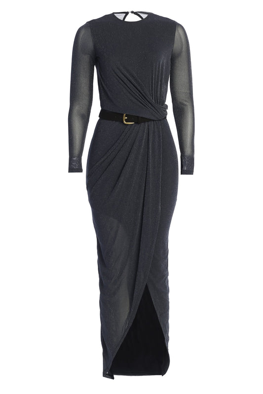 Blue Araceli Gathered Maxi Dress