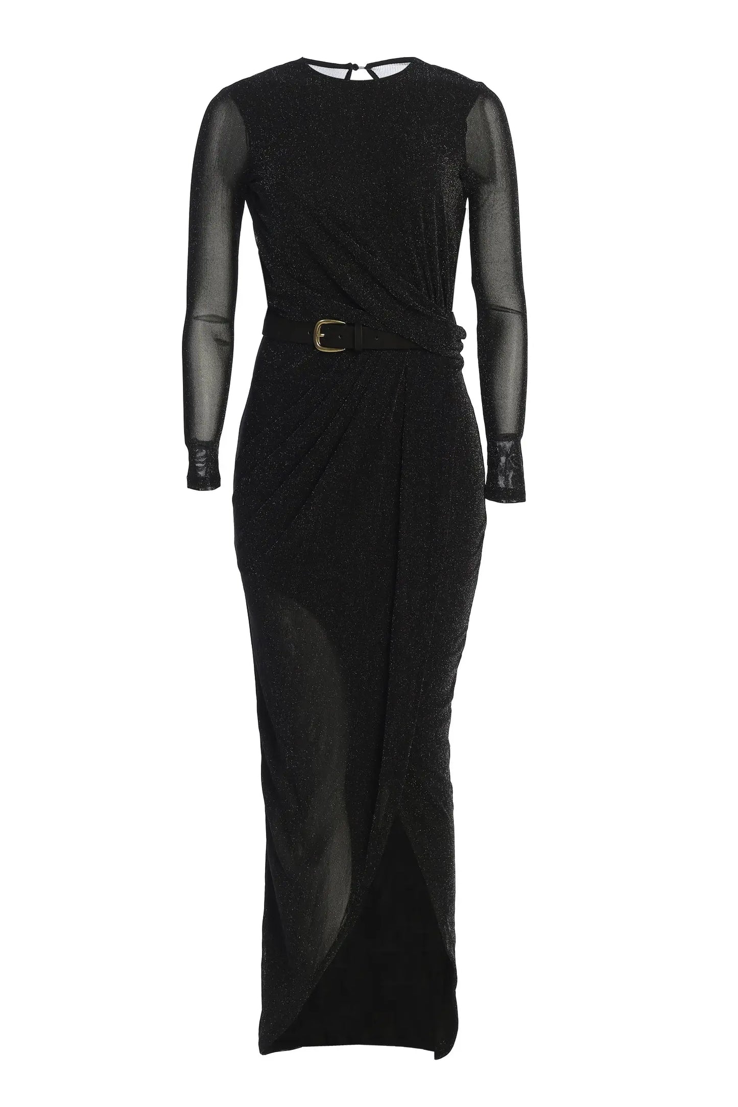 Black Araceli Gathered Maxi Dress JLUXLABEL