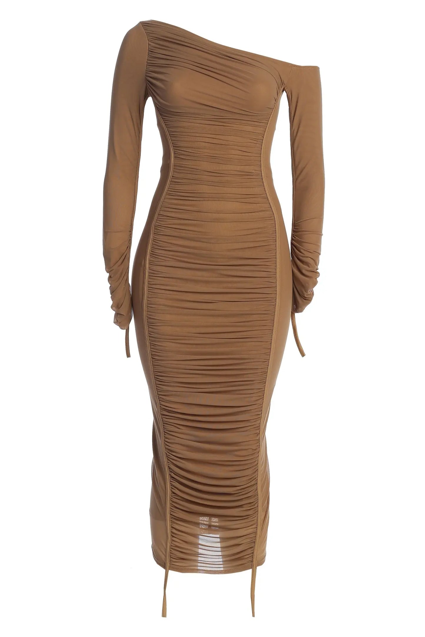 Beige Monika Midi Dress JLUXLABEL