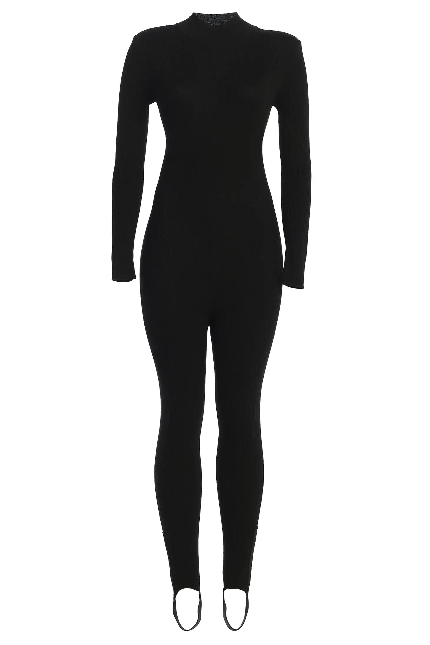 Black Minna Mock Neck Jumpsuit JLUXLABEL