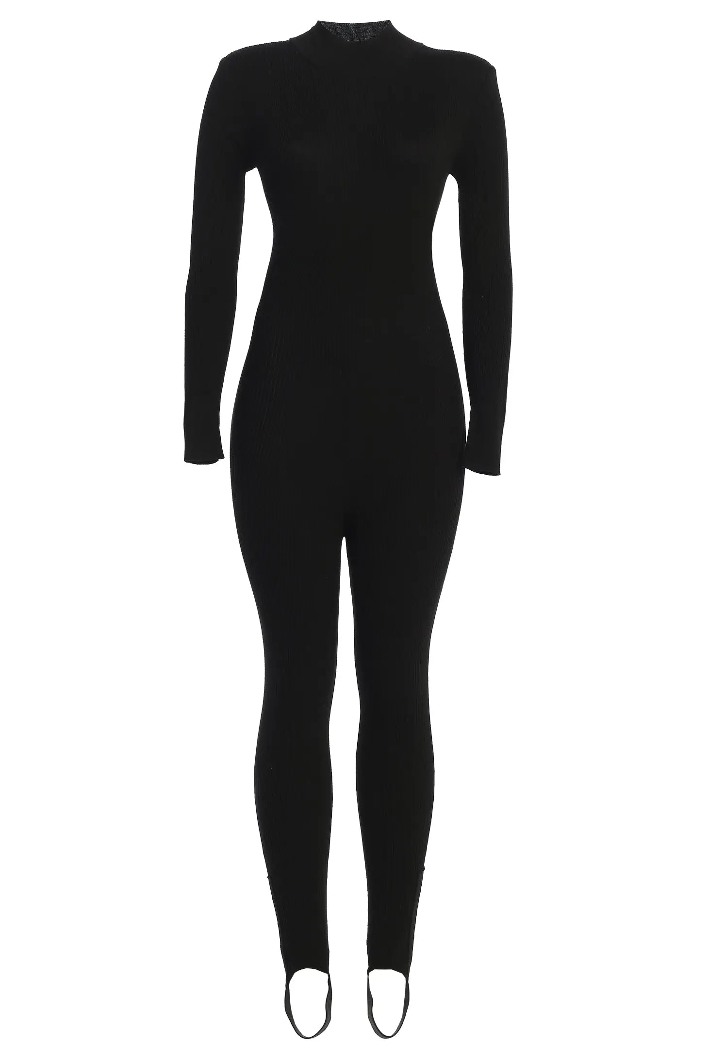 Black Minna Mock Neck Jumpsuit JLUXLABEL