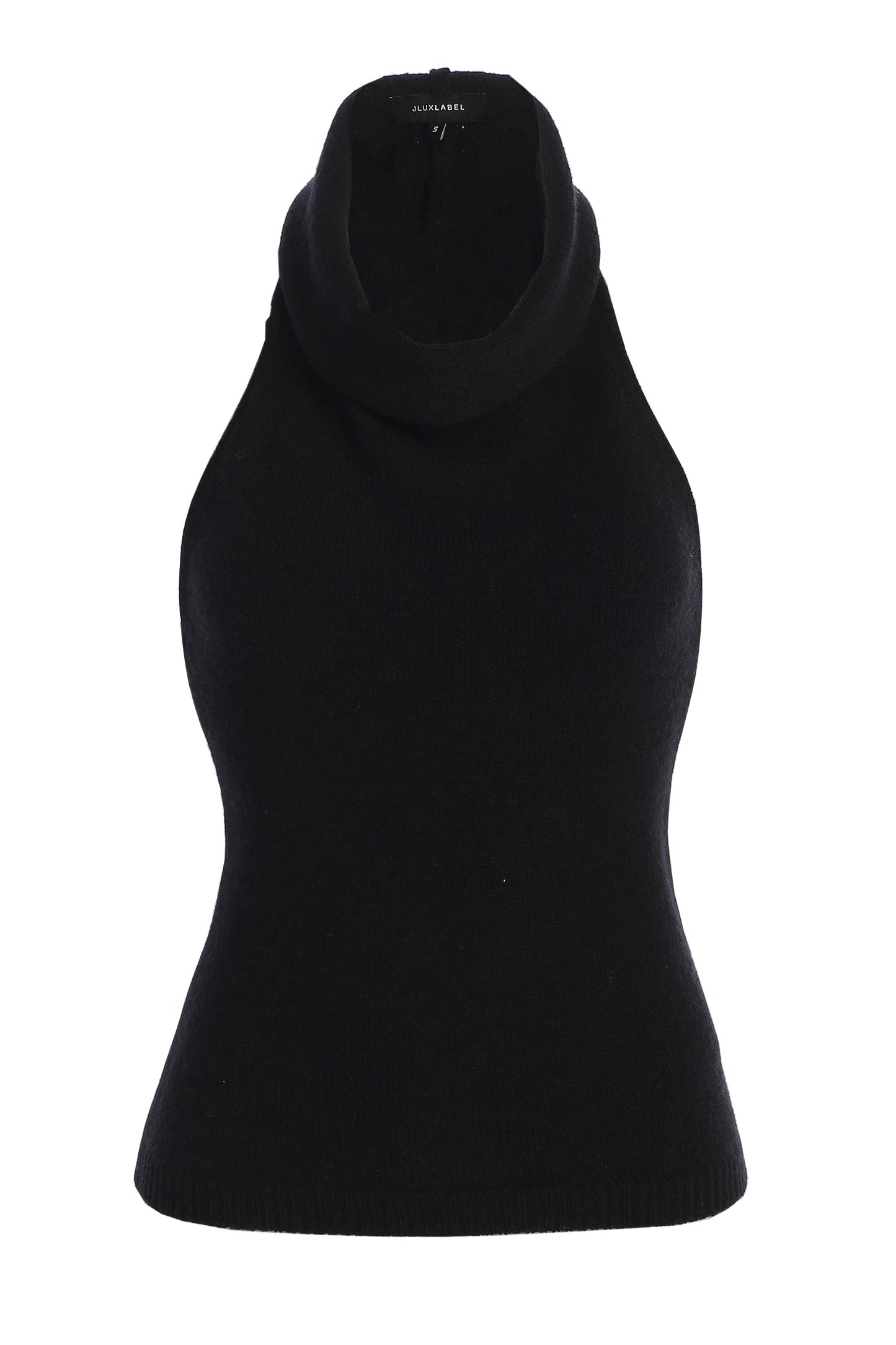 Black Joya Rib Knit Top JLUXLABEL
