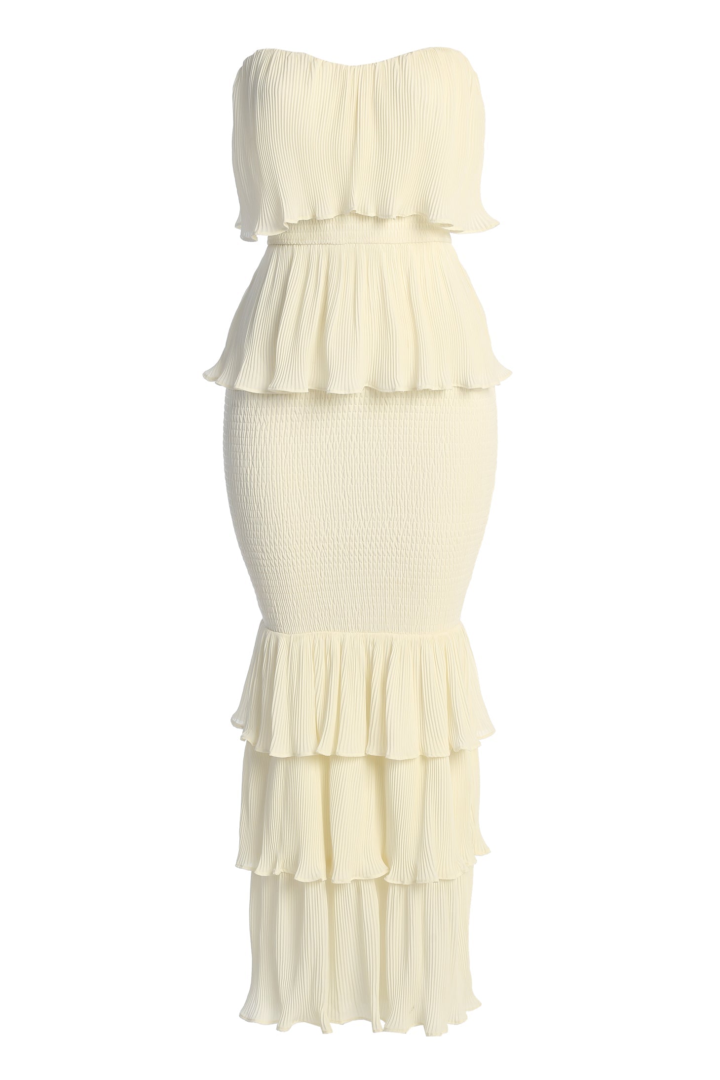 Ivory Casa Blanca Ruffle Dress JLUXLABEL