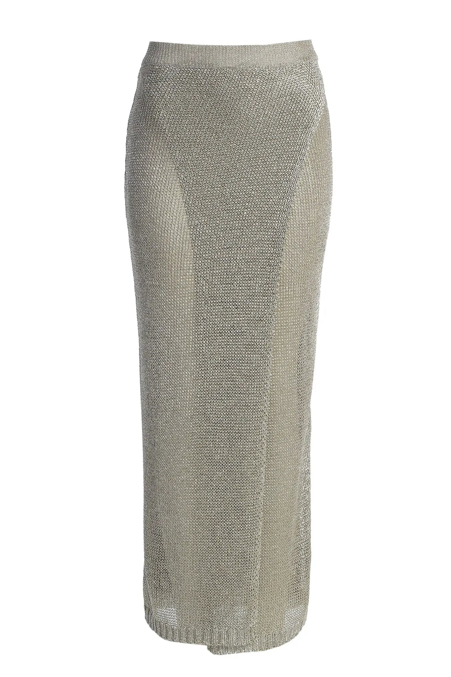 Silver Anais Maxi Slit Skirt JLUXLABEL