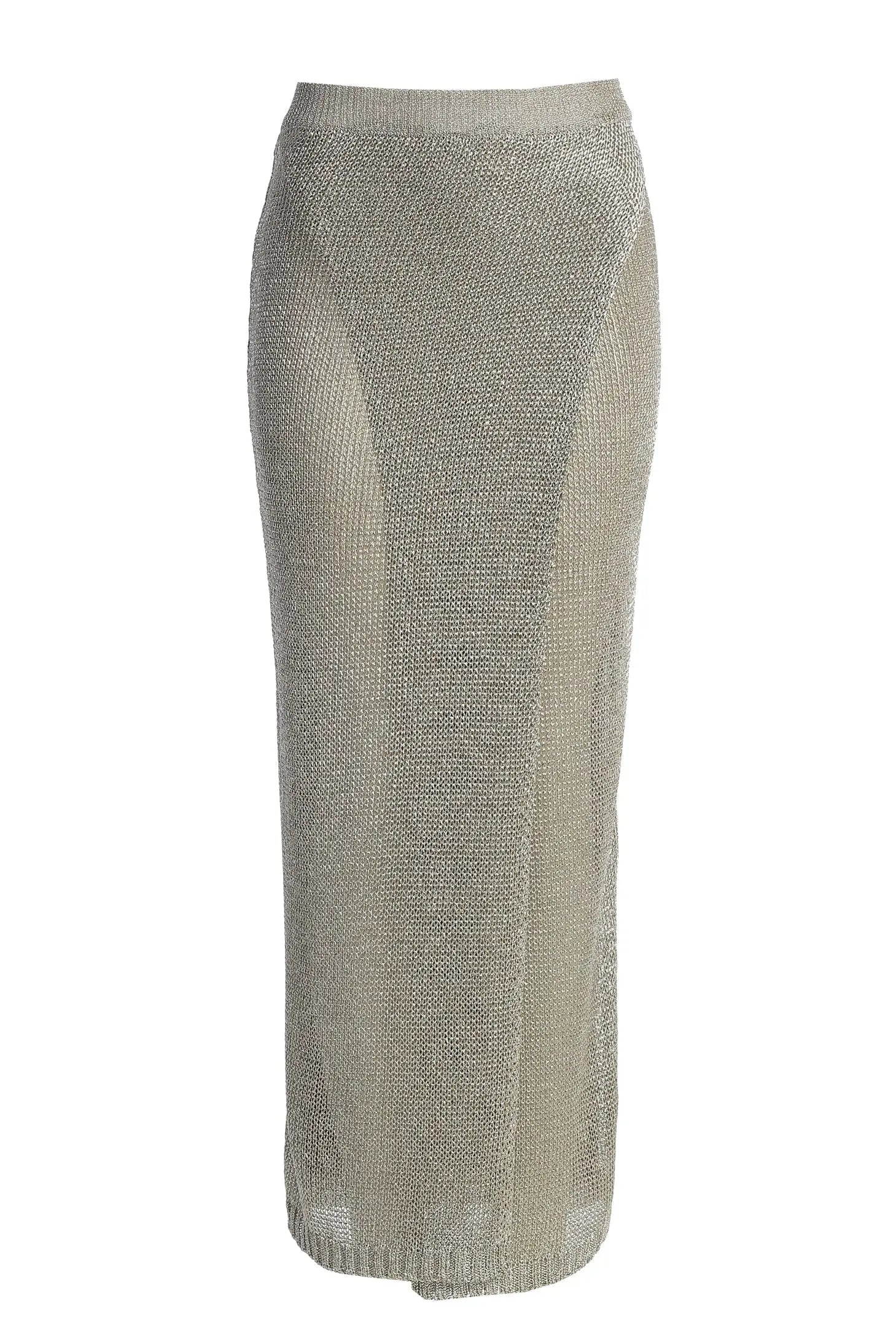Silver Anais Maxi Slit Skirt JLUXLABEL