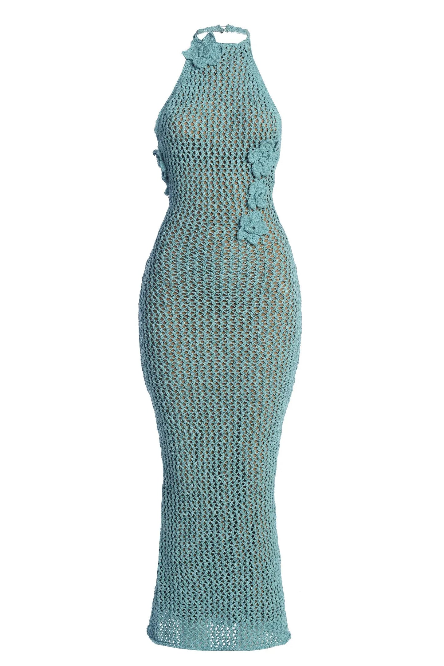 Aqua Paradise Crochet Maxi Dress JLUXLABEL