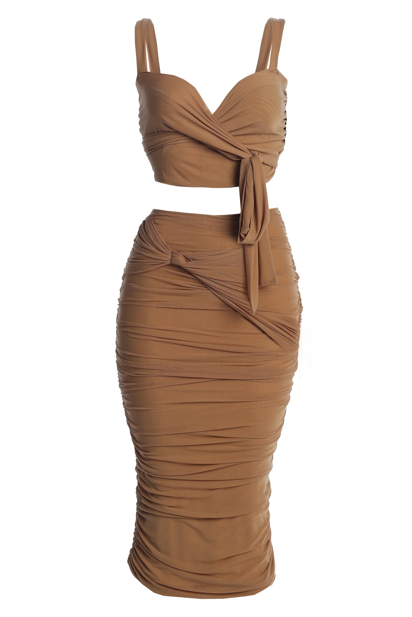 Pecan Extend Your Stay Skirt Set