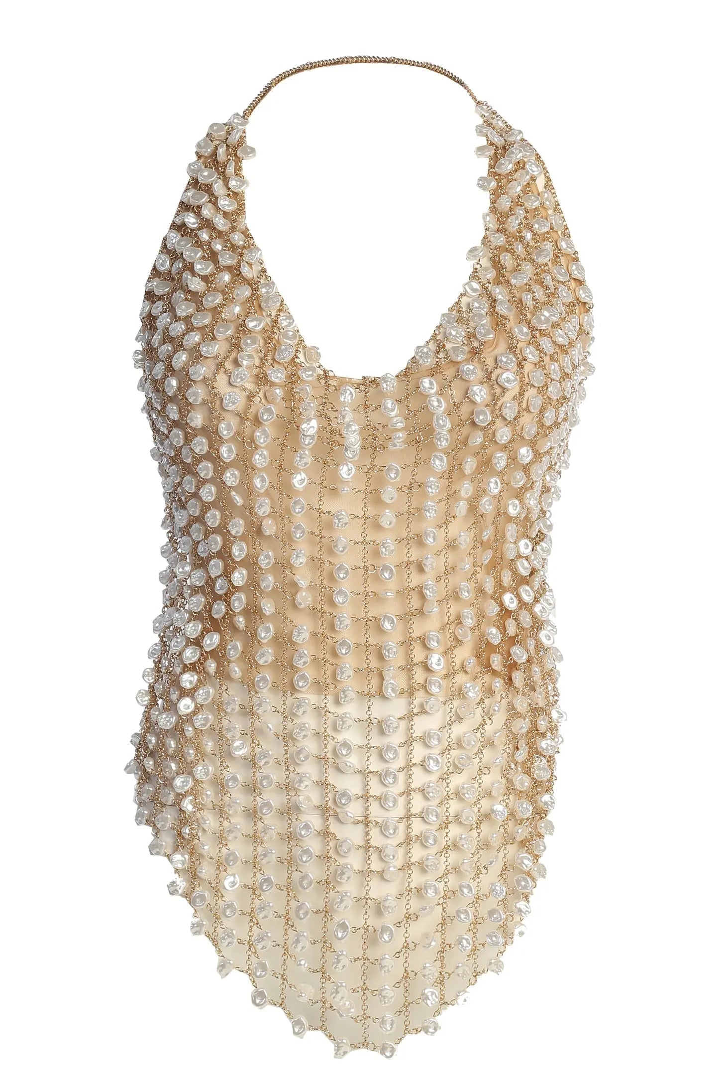 Gold Into The Sea Pearl Top JLUXLABEL