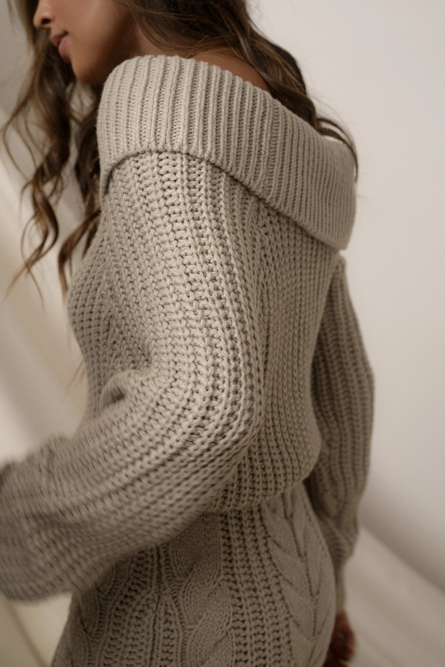 Stone Monette Cable Knit Dress JLUXLABEL