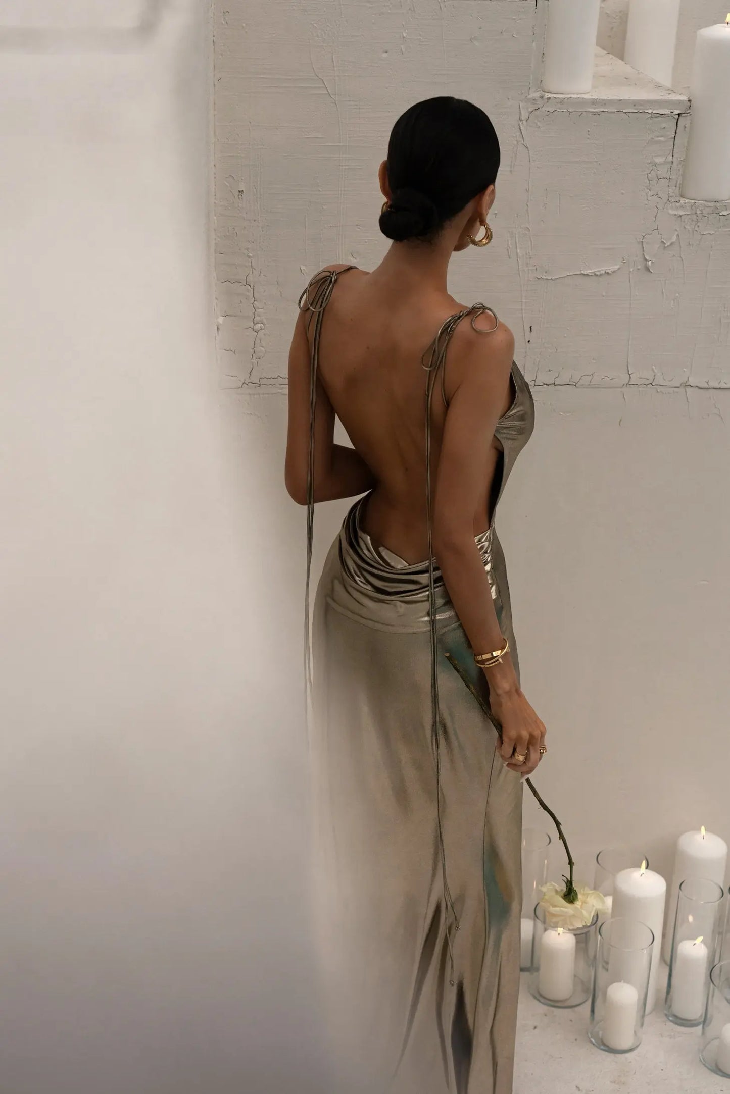 Light Gold Heart of Gold Maxi Dress JLUXLABEL